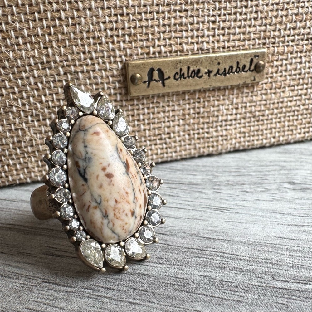 Chloe + Isabel Marbled Stone Statement Ring Size 8